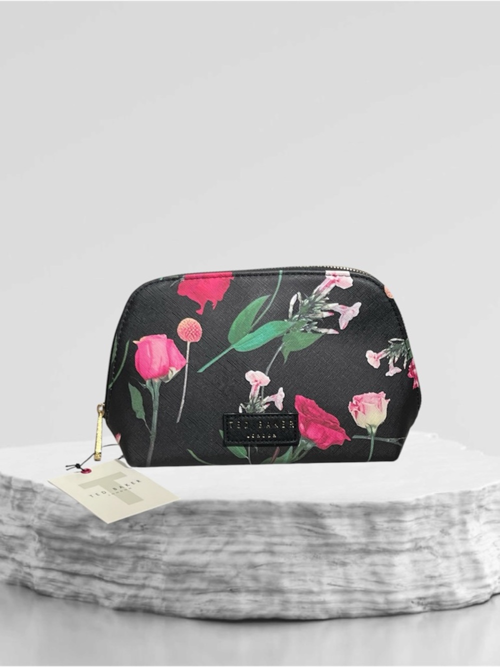 Ted Baker Black Floral Cosmetic Pouch